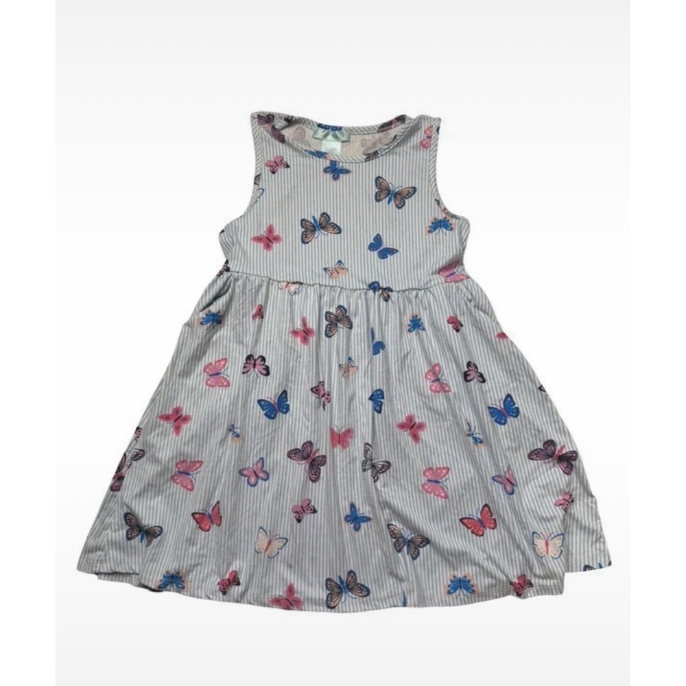 Emma & Elsa Girls Butterfly Stripe Dress Size 6X